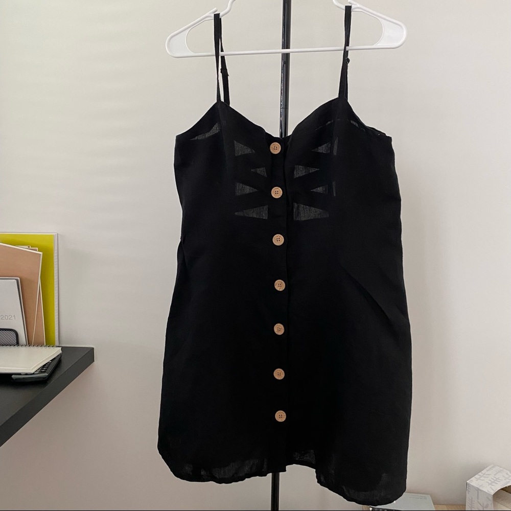 A-line black mini dress
